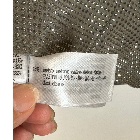 Zara Rhinestone strapless women's party dress taupe brown size Medium. in EUC - Picture 9 of 12